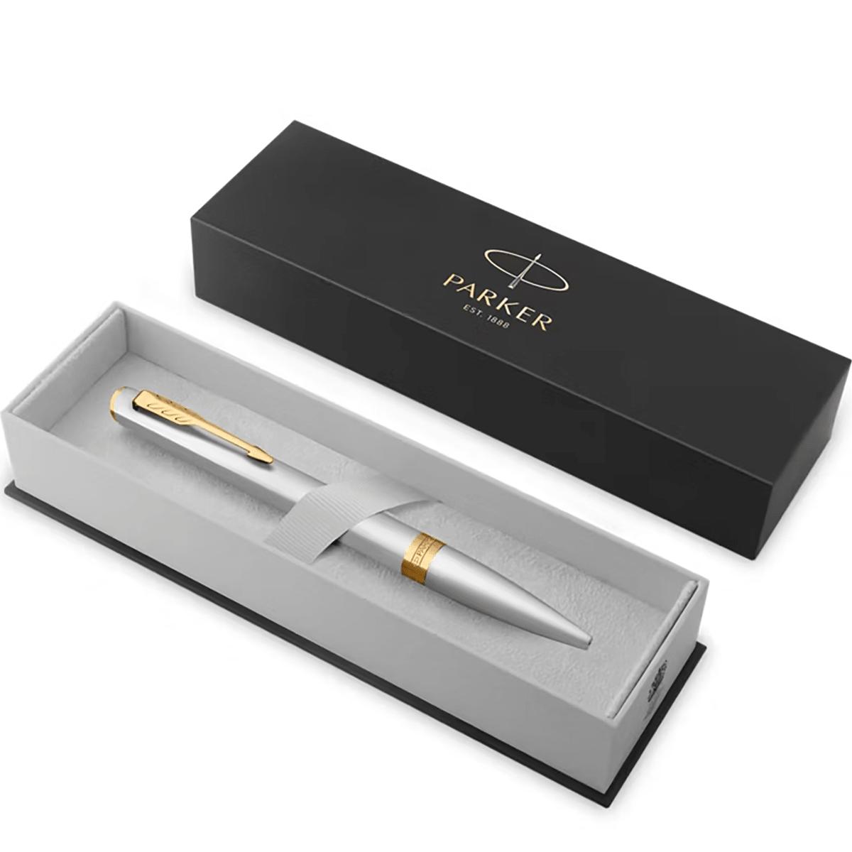 Parker Meridian Ballpoint Pen - Chrome - Gold Trim-Pen Boutique Ltd
