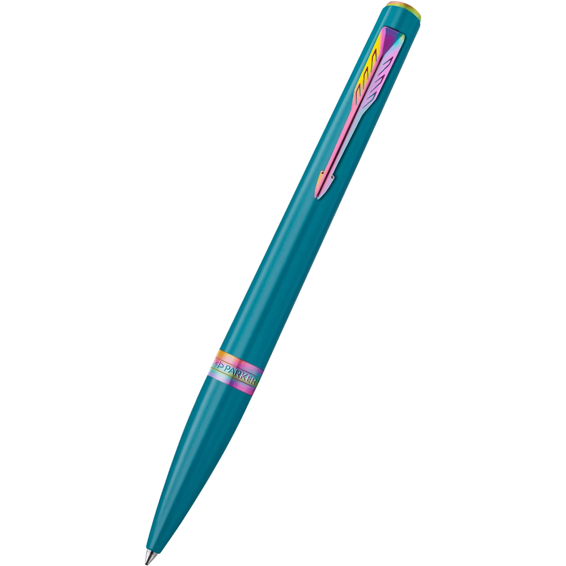 Parker Meridian Ballpoint Pen - Teal - Rainbow Trim - Pen Boutique Ltd