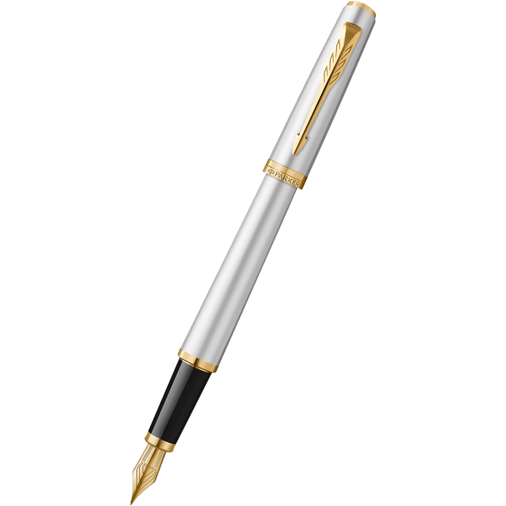 Parker Meridian Fountain Pen - Chrome - Gold Trim - Pen Boutique Ltd