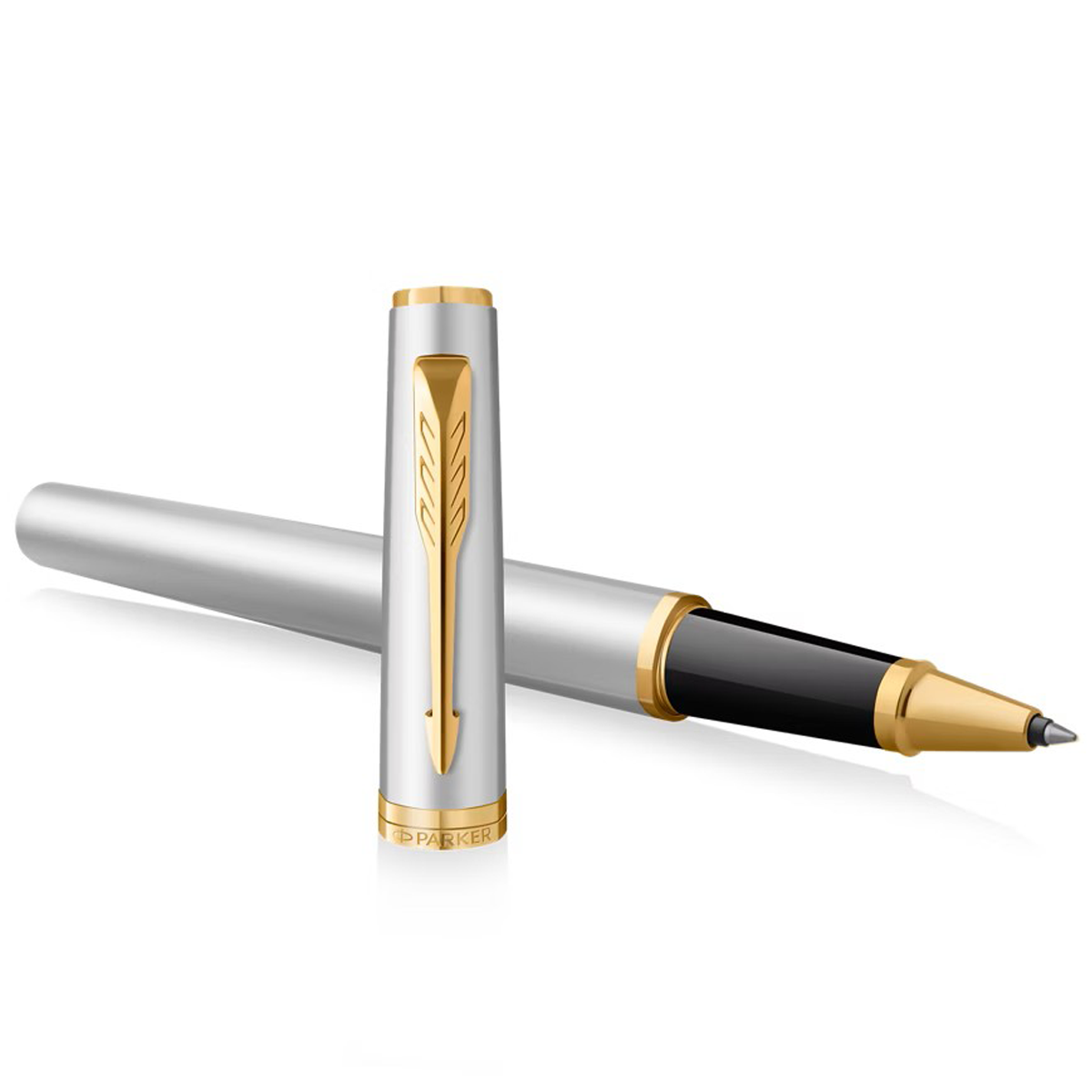 Parker Meridian Rollerbal Pen - Chrome - Gold Trim-Pen Boutique Ltd