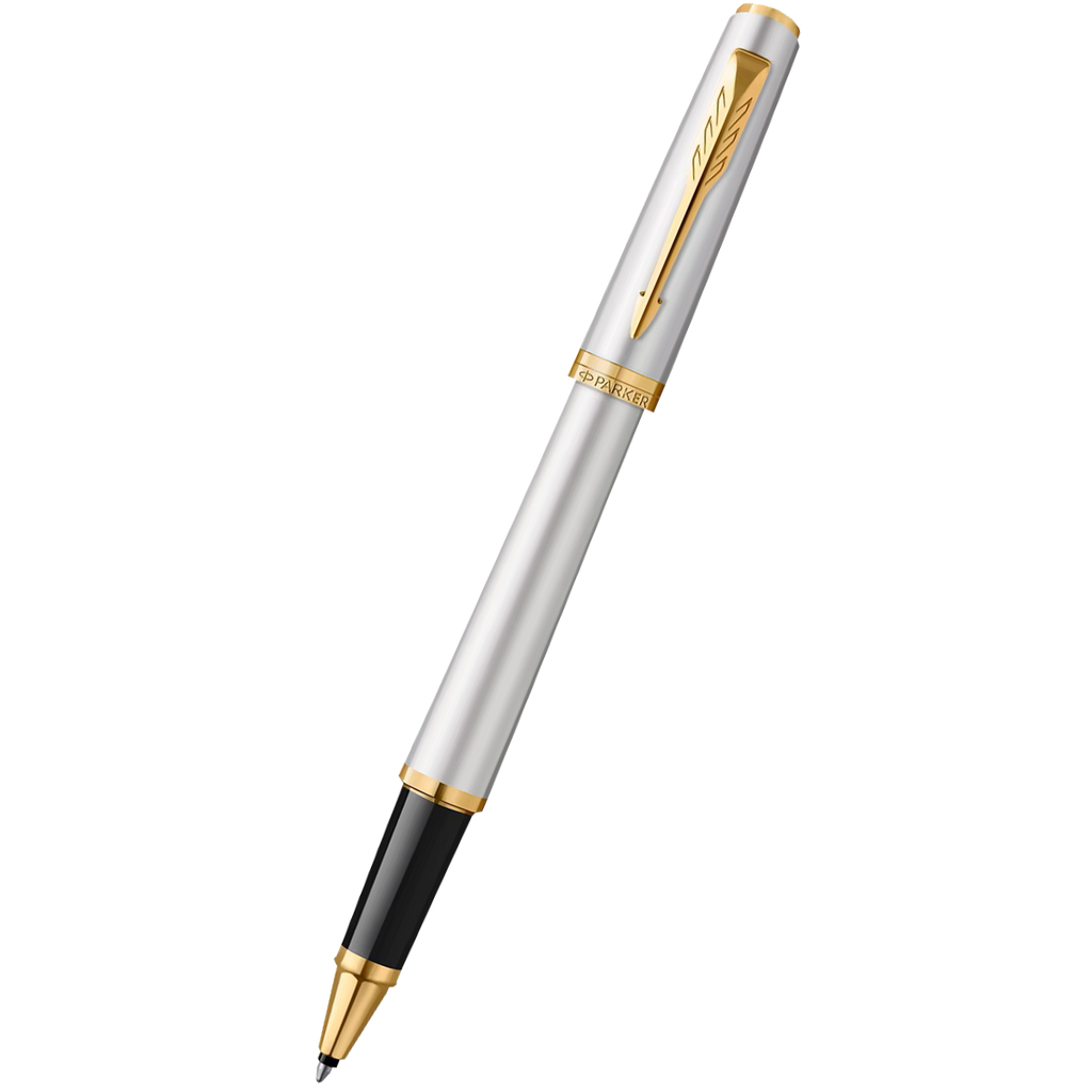 Parker Meridian Rollerbal Pen - Chrome - Gold Trim-Pen Boutique Ltd