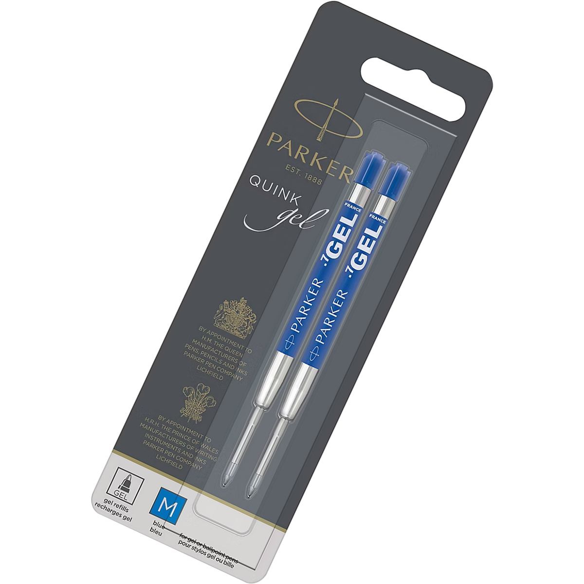 Parker Quink Gel Refill - Blue Ink - Medium Tip (2 per pack)-Pen Boutique Ltd