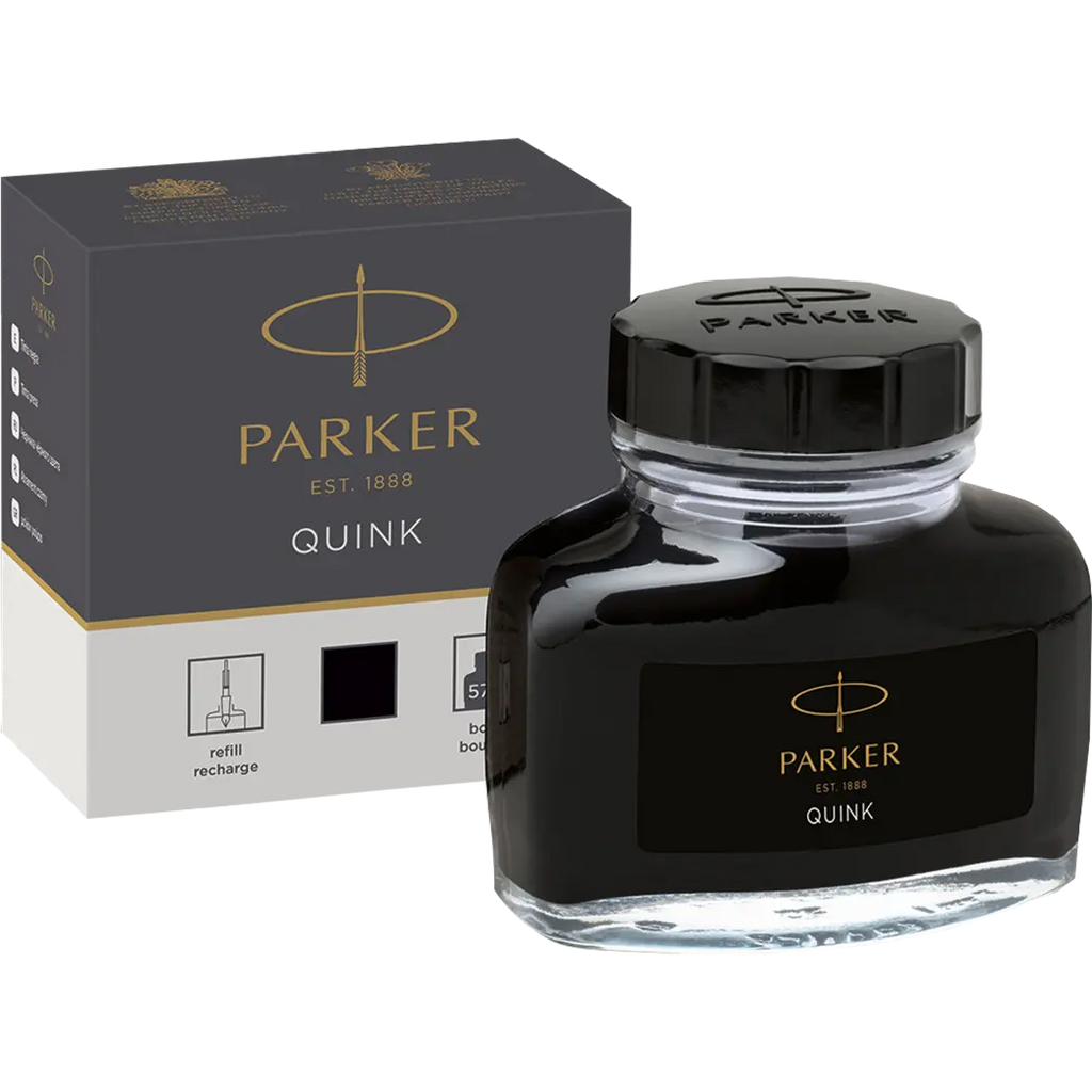 Parker Quink Permanent Black - 57ml Bottled Ink-Pen Boutique Ltd