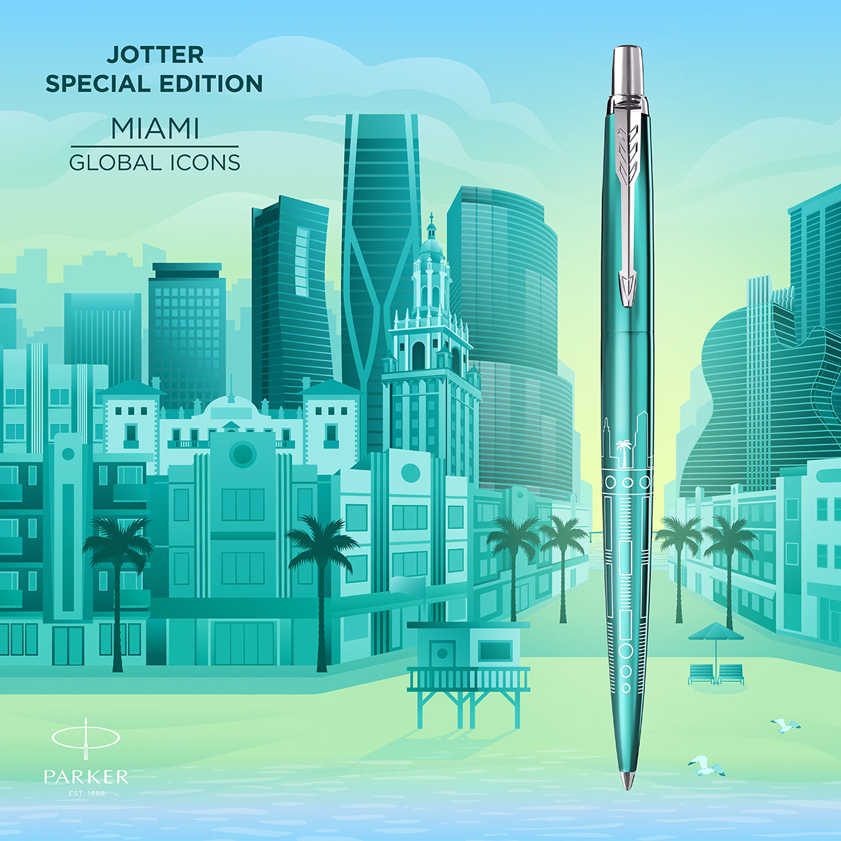 Parker Jotter Ballpoint Pen – Global Icons – Miami-Pen Boutique Ltd