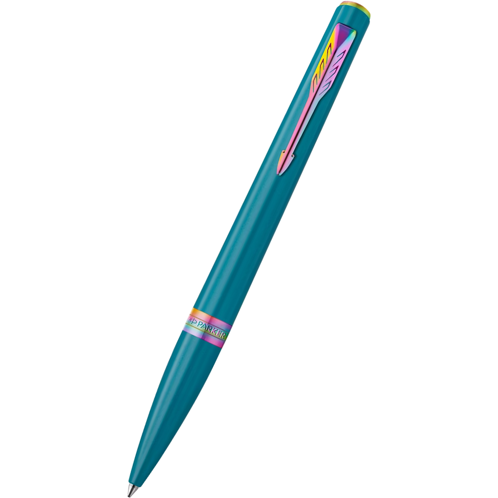 Parker Meridian Ballpoint Pen - Teal - Rainbow Trim