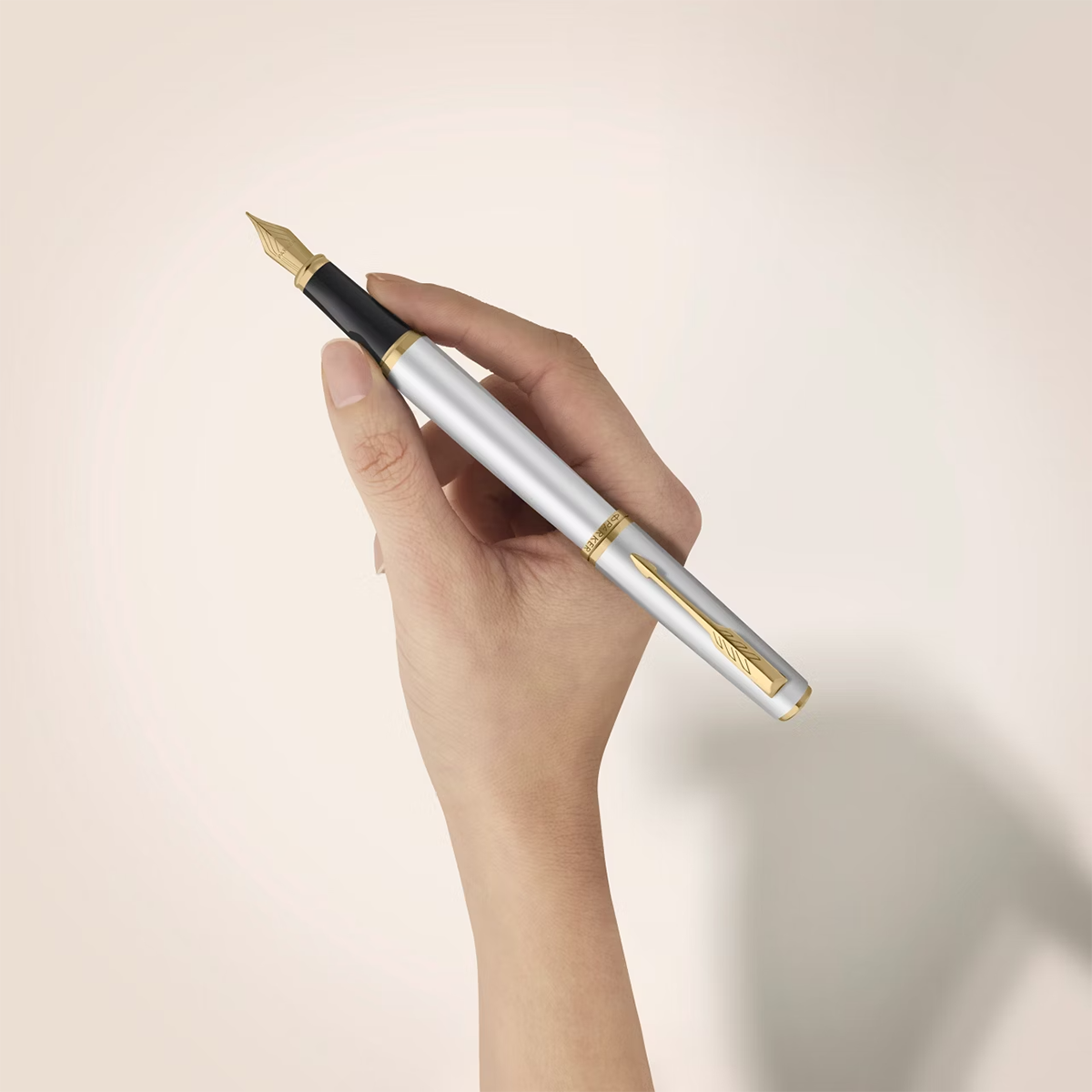 Parker Meridian Fountain Pen - Chrome - Gold Trim