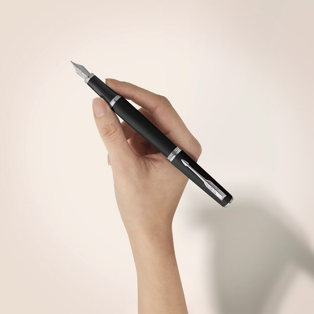 Parker Meridian Fountain Pen - Matte Black - Chrome Trim