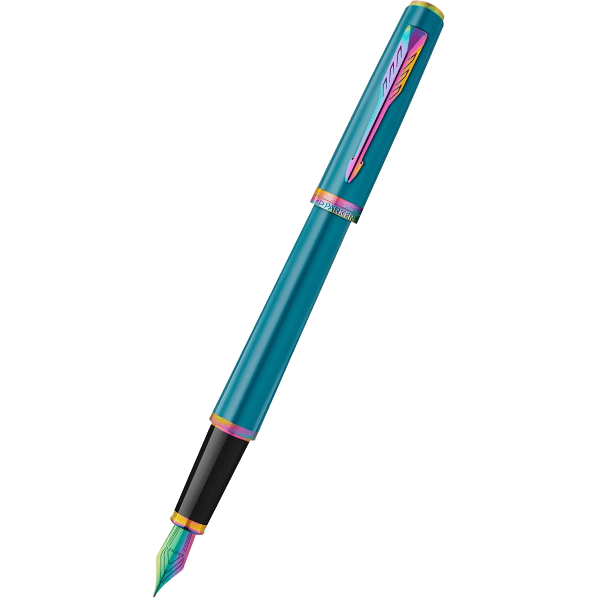 Parker Meridian Fountain Pen - Teal - Rainbow Trim - Pen Boutique Ltd
