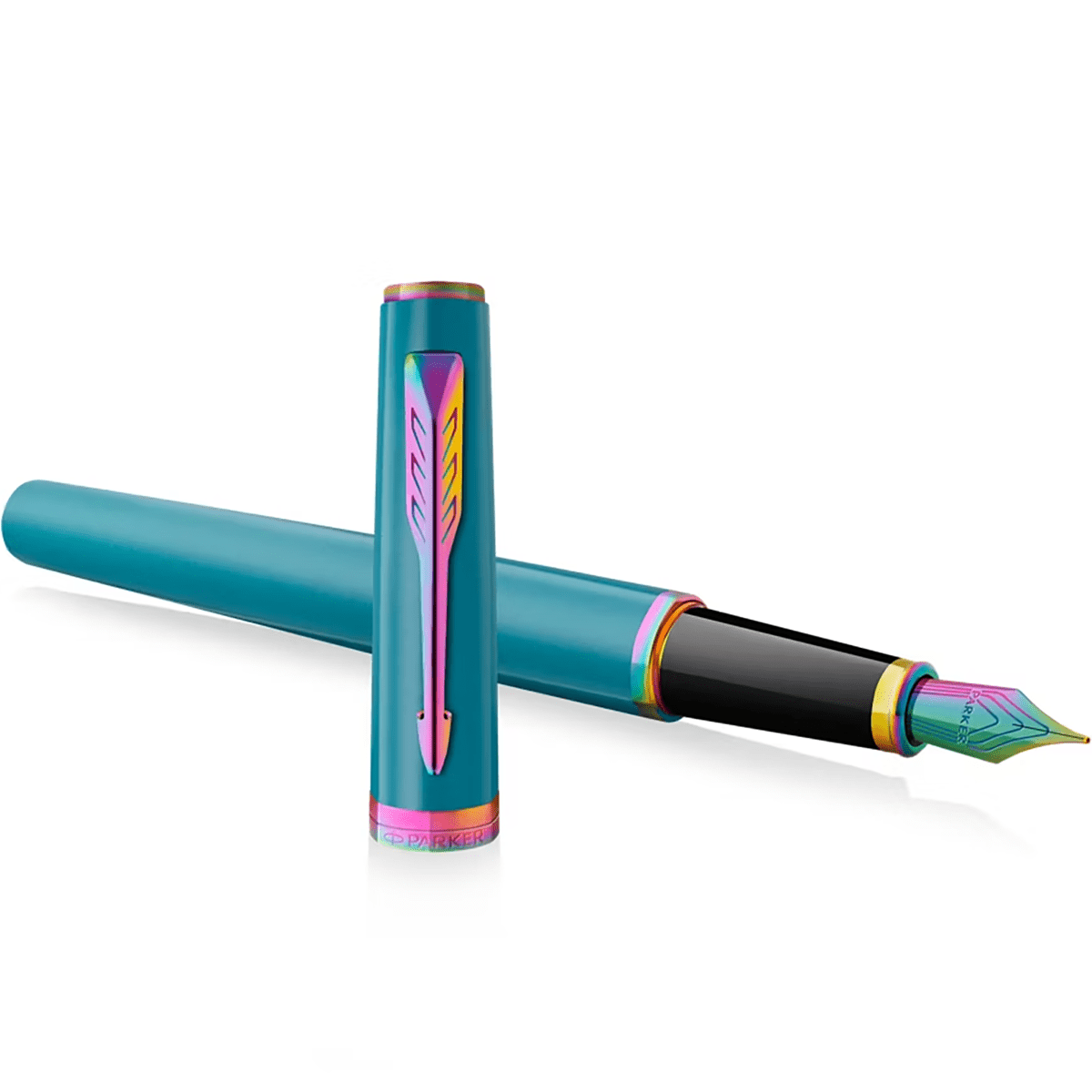 Parker Meridian Fountain Pen - Teal - Rainbow Trim - Pen Boutique Ltd