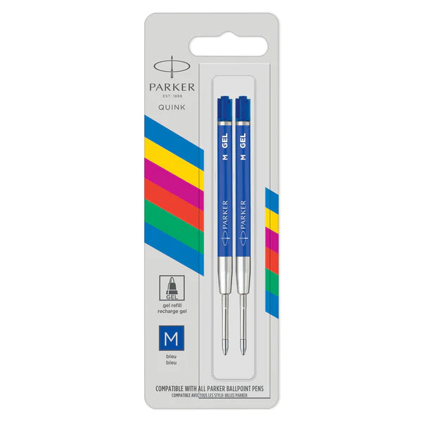 Parker Gel Ballpoint Refills - Blue - Medium (2 per pack)-Pen Boutique Ltd