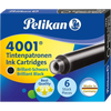 Pelikan 4001 Ink Cartridges - TP6 Brilliant Black - Short-Pen Boutique Ltd
