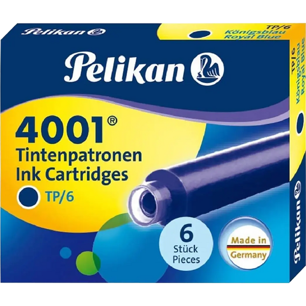 Pelikan 4001 Ink Cartridges - TP6 Royal Blue - Short-Pen Boutique Ltd