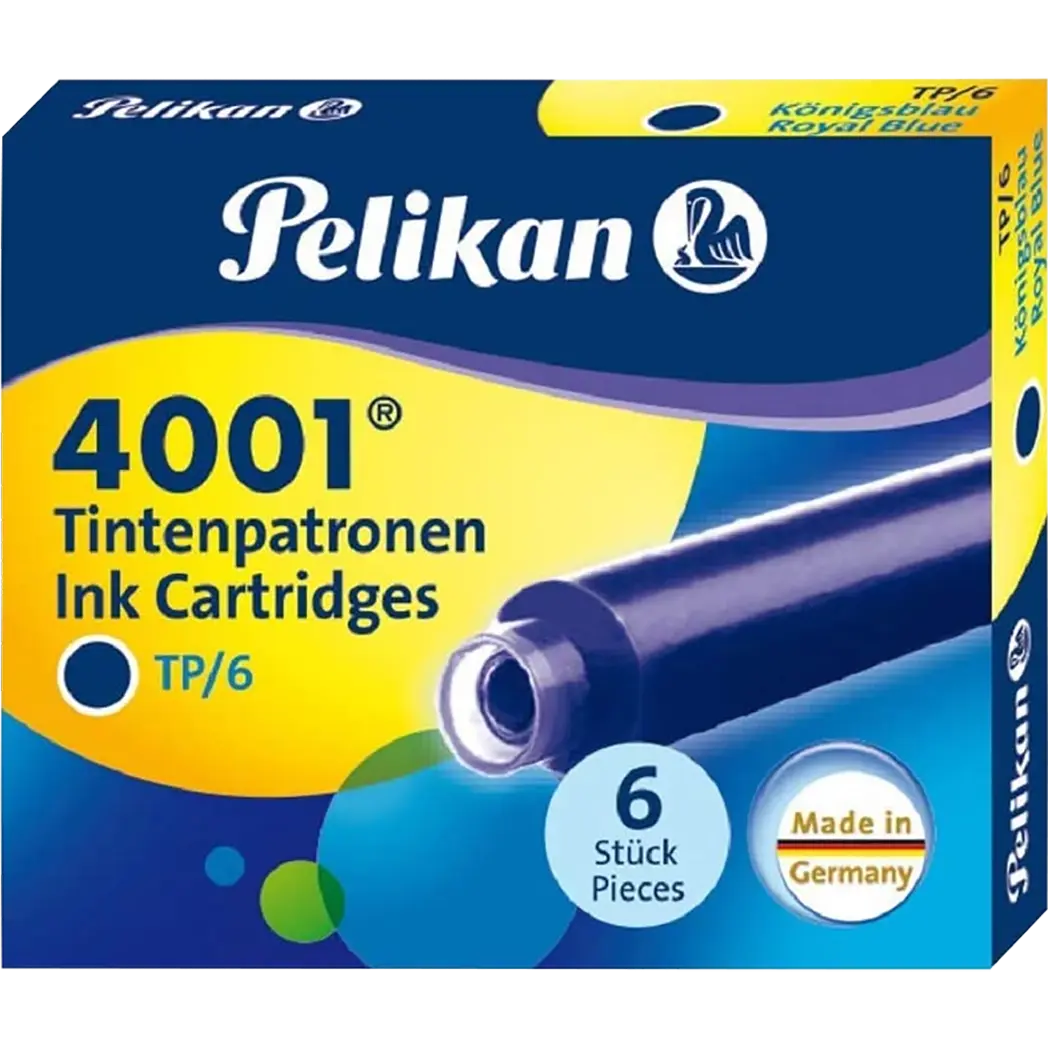 Pelikan 4001 Ink Cartridges - TP6 Royal Blue - Short-Pen Boutique Ltd
