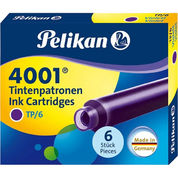 Pelikan 4001 Ink Cartridges - TP6 Violet - Short-Pen Boutique Ltd