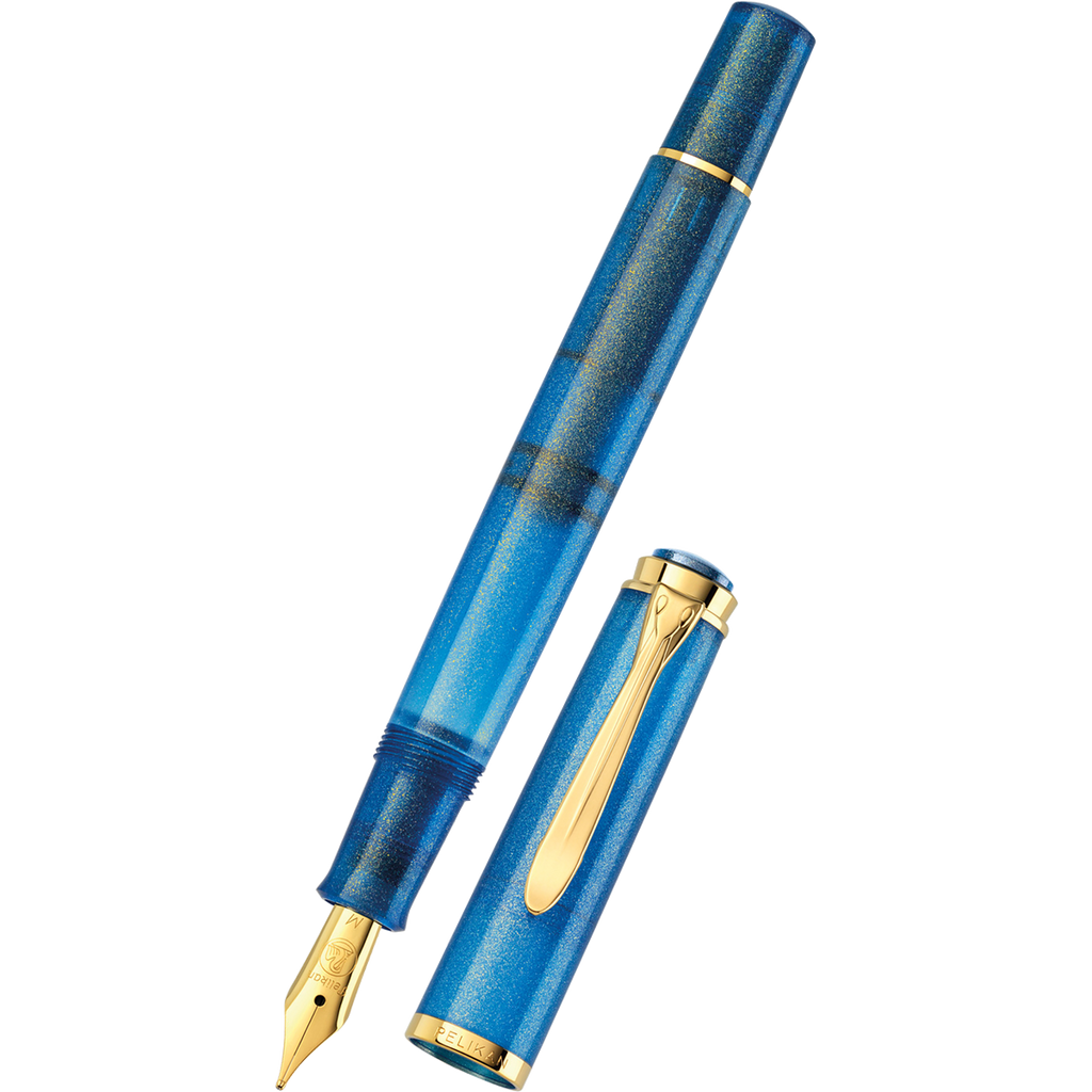 Pelikan Classic M200 Fountain Pen - Golden Lapis (Special US Edition)-Pen Boutique Ltd