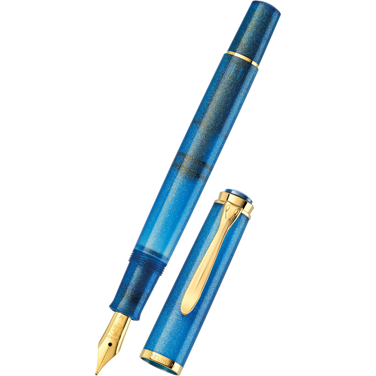 Pelikan Classic M200 Fountain Pen - Golden Lapis (Special US Edition)-Pen Boutique Ltd