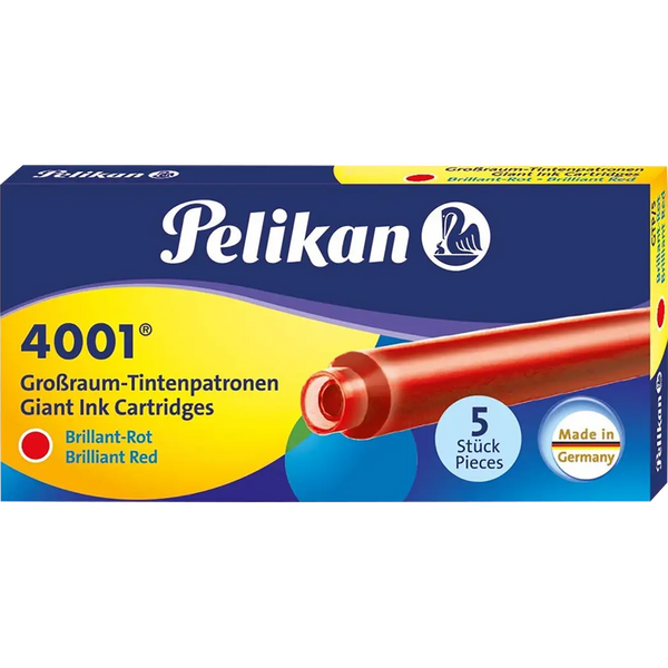 Pelikan Giant 4001 Brilliant Red - Ink Cartridges-Pen Boutique Ltd