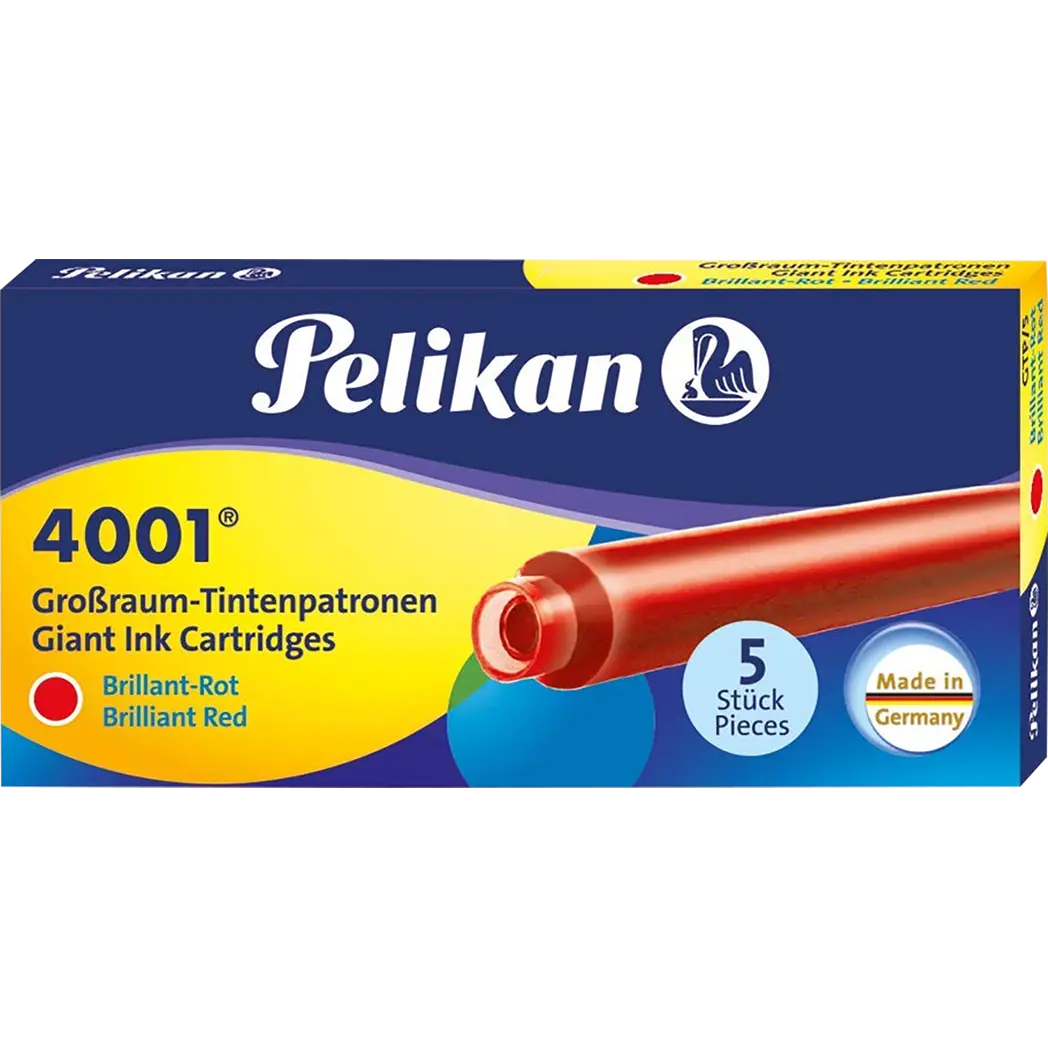 Pelikan Giant 4001 Brilliant Red - Ink Cartridges-Pen Boutique Ltd