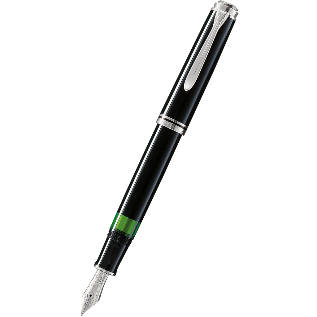 Pelikan Souveran Fountain Pen - M405 Black - Silver Trim-Pen Boutique Ltd