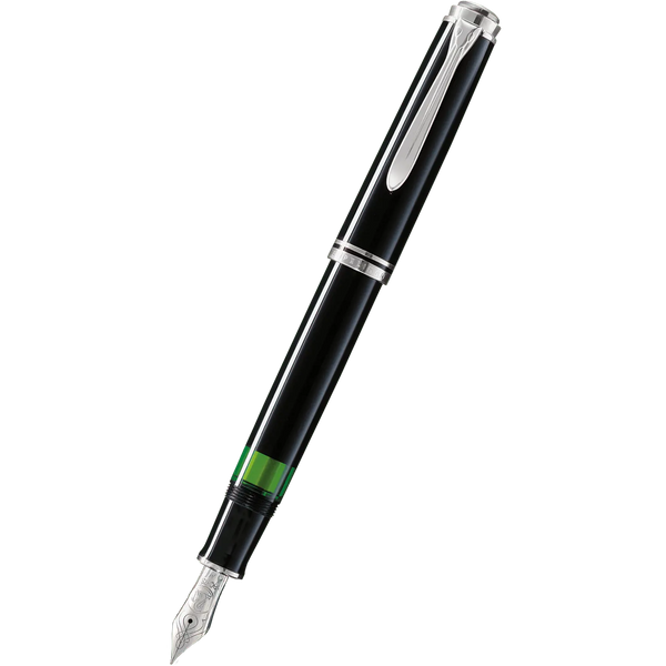 Pelikan Souveran Fountain Pen - M405 Black - Silver Trim-Pen Boutique Ltd