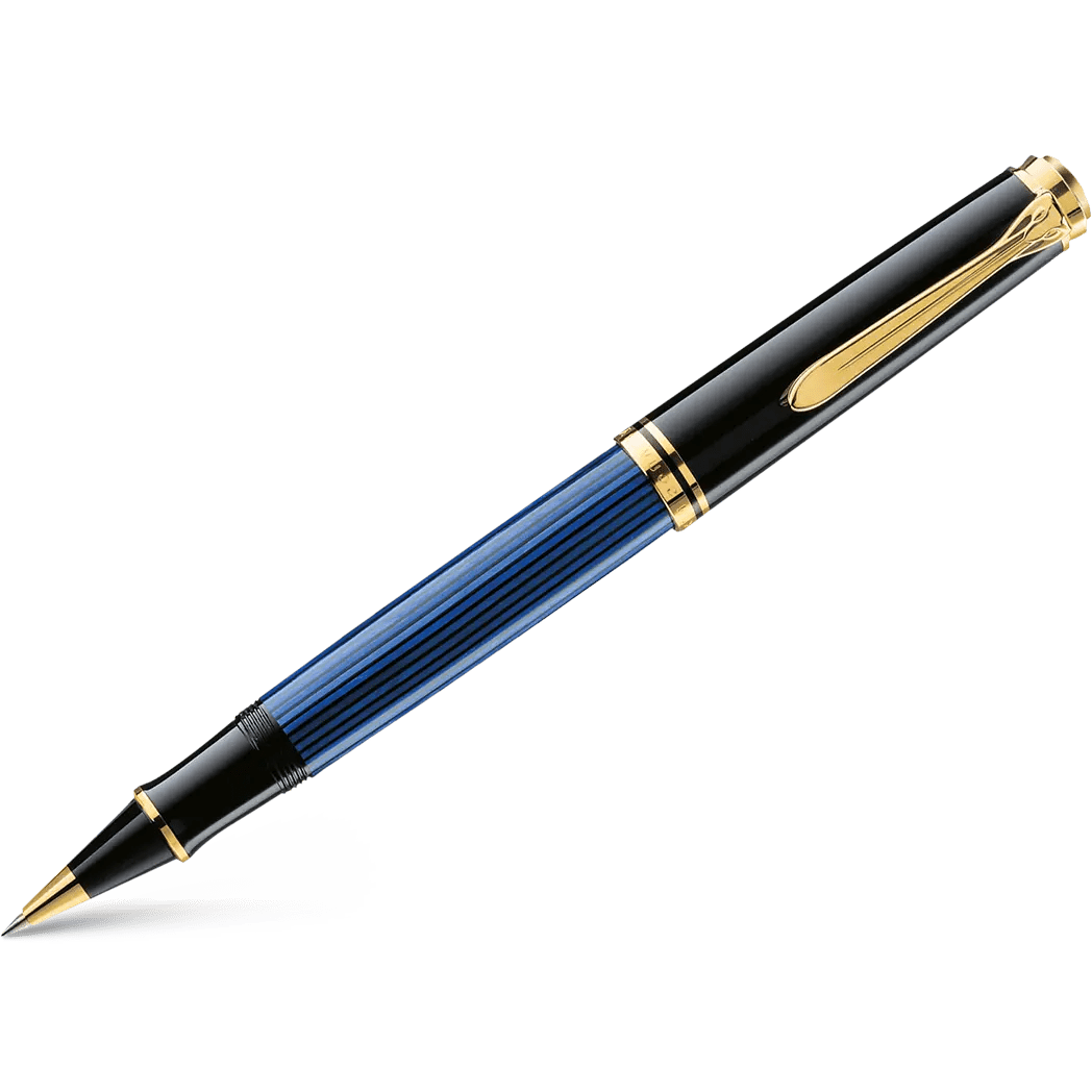 Pelikan R800 Vs R600 Pelikan Souveran Rollerball Pen - R800 Black & Blue Stripe - Pen ...