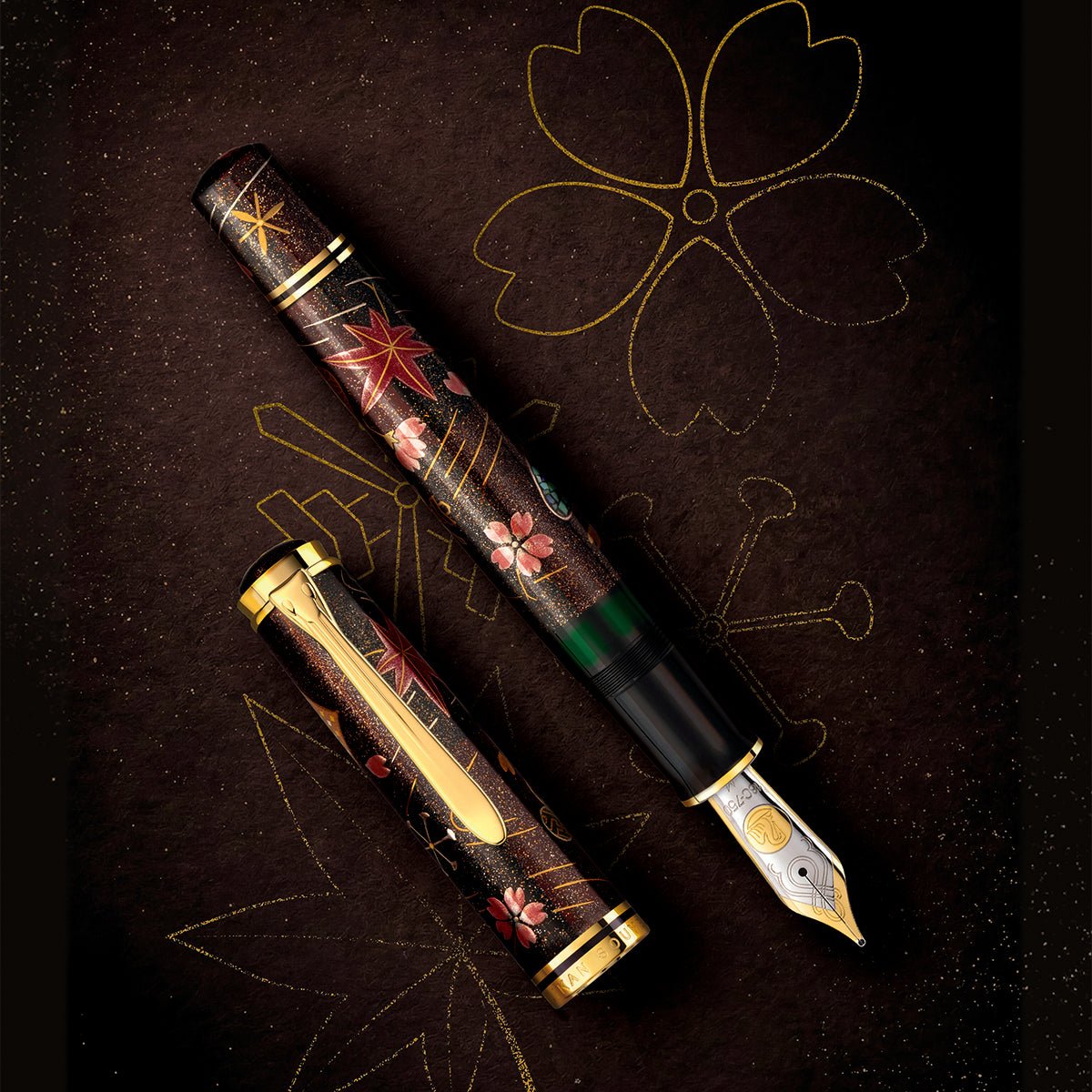 Pelikan Souveran M1000 Fountain Pen - Limited Edition - "Maki-e Four Seasons Lucky Charm"