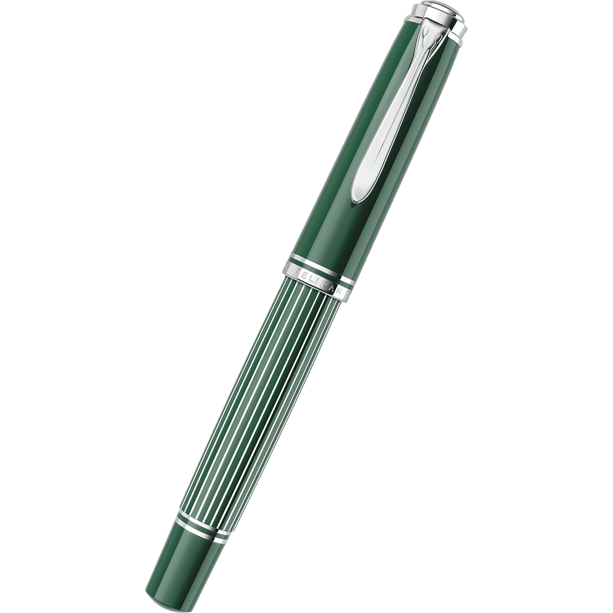 Pelikan Souveran Fountain Pen - M815 Metal Striped Green (Special Edition) - Pen Boutique Ltd
