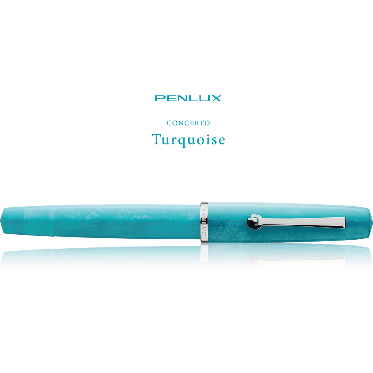 Penlux Concerto Fountain Pen - Turquoise + FREE Matching Ink Bottle - Pen Boutique Ltd