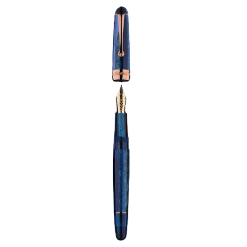 Penlux X Nagahara Masterpiece Fountain Pen - Gladius Blue Grotto - 18K Nib (Limited Edition)-Pen Boutique Ltd