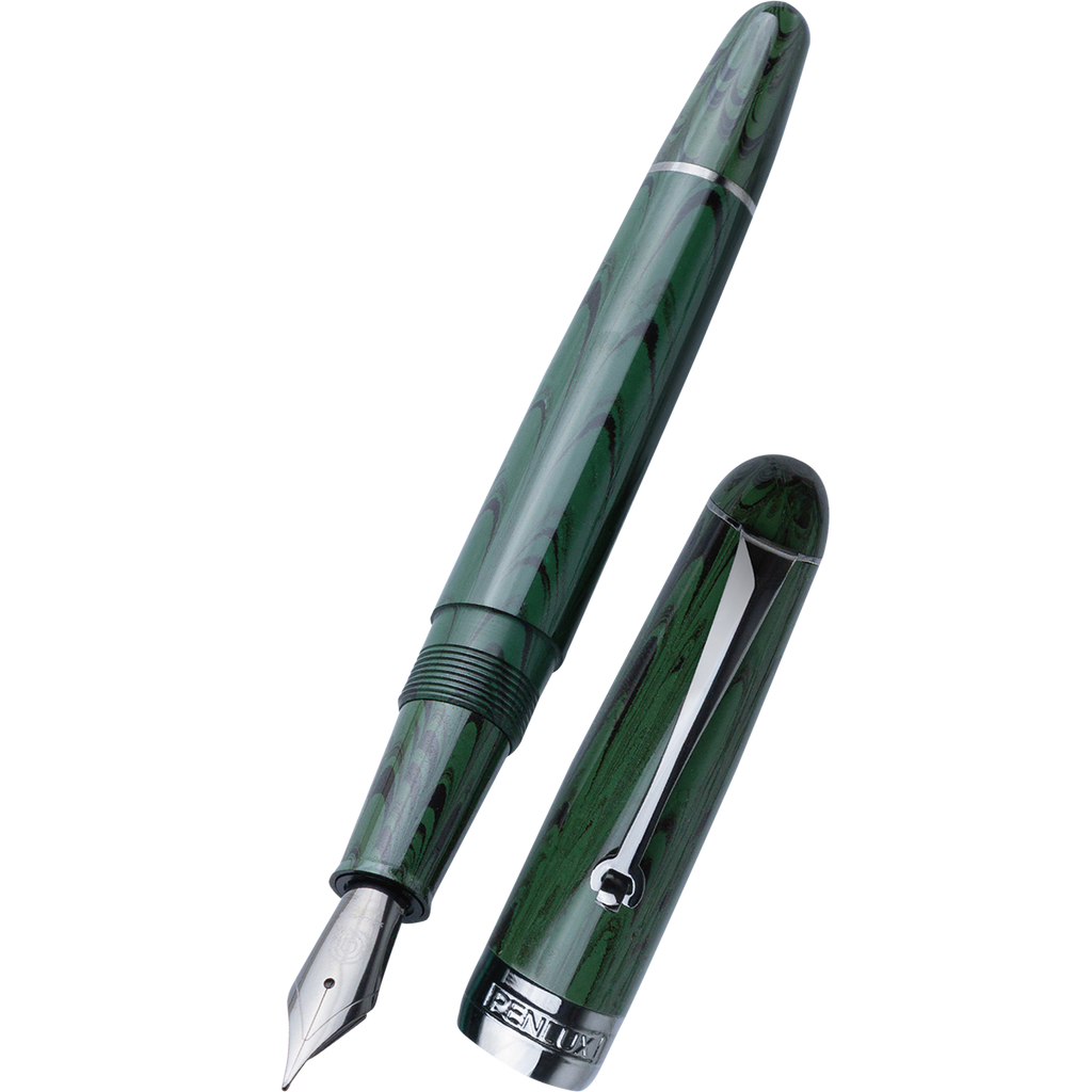 Penlux Masterpiece Delgado Fountain Pen - Ebonite Vintage Green Ripple-Pen Boutique Ltd