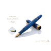 Penlux X Nagahara Masterpiece Delgado Fountain Pen - Gladius Blue Grotto - 18K Fude Nib-Pen Boutique Ltd