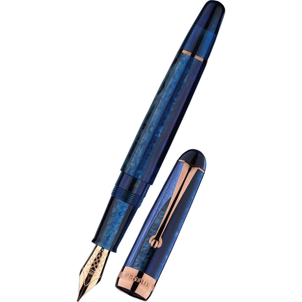 Penlux X Nagahara Masterpiece Fountain Pen - Gladius Blue Grotto - 18K Nib (Limited Edition)-Pen Boutique Ltd