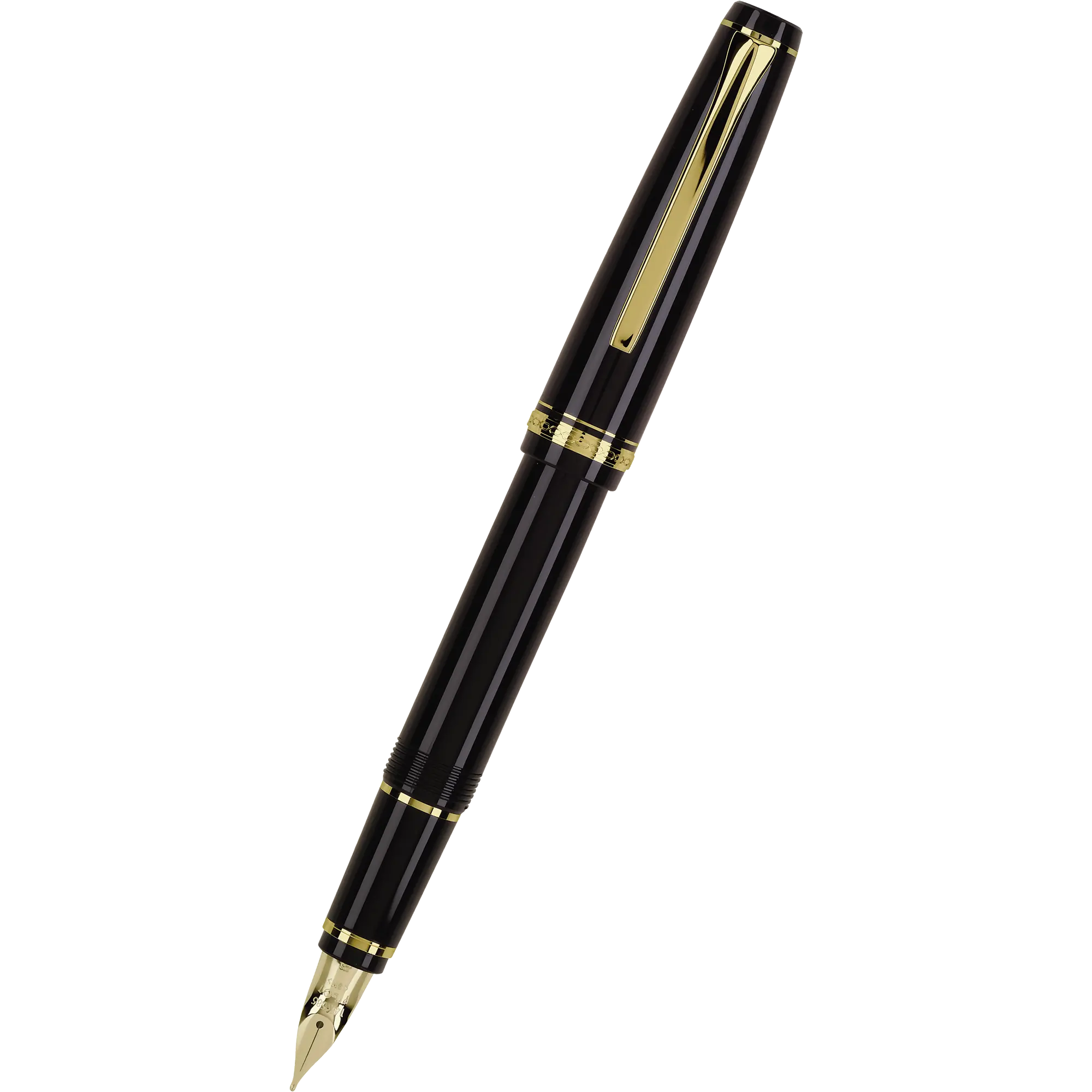 Pilot Falcon Fountain Pen - Black - Gold Trim-Pen Boutique Ltd