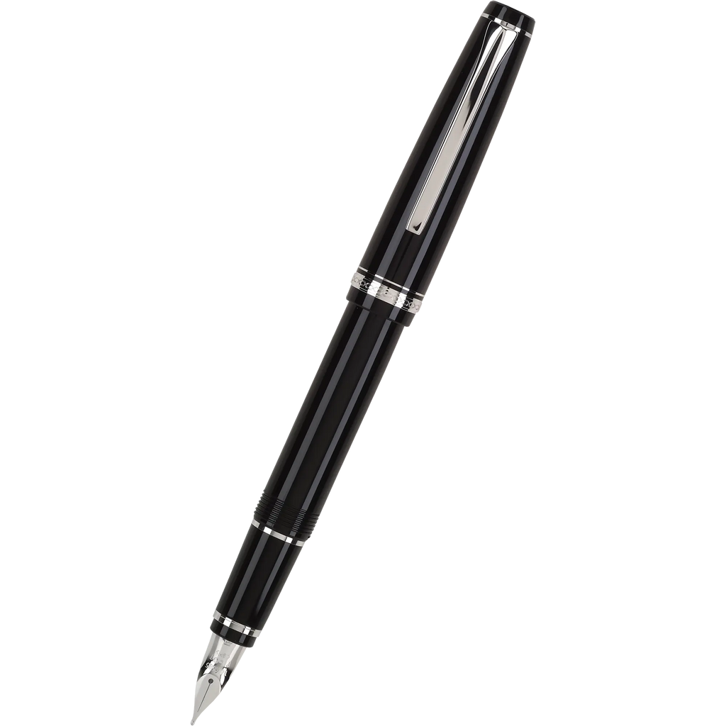 Pilot Falcon Fountain Pen - Black - Rhodium Trim-Pen Boutique Ltd