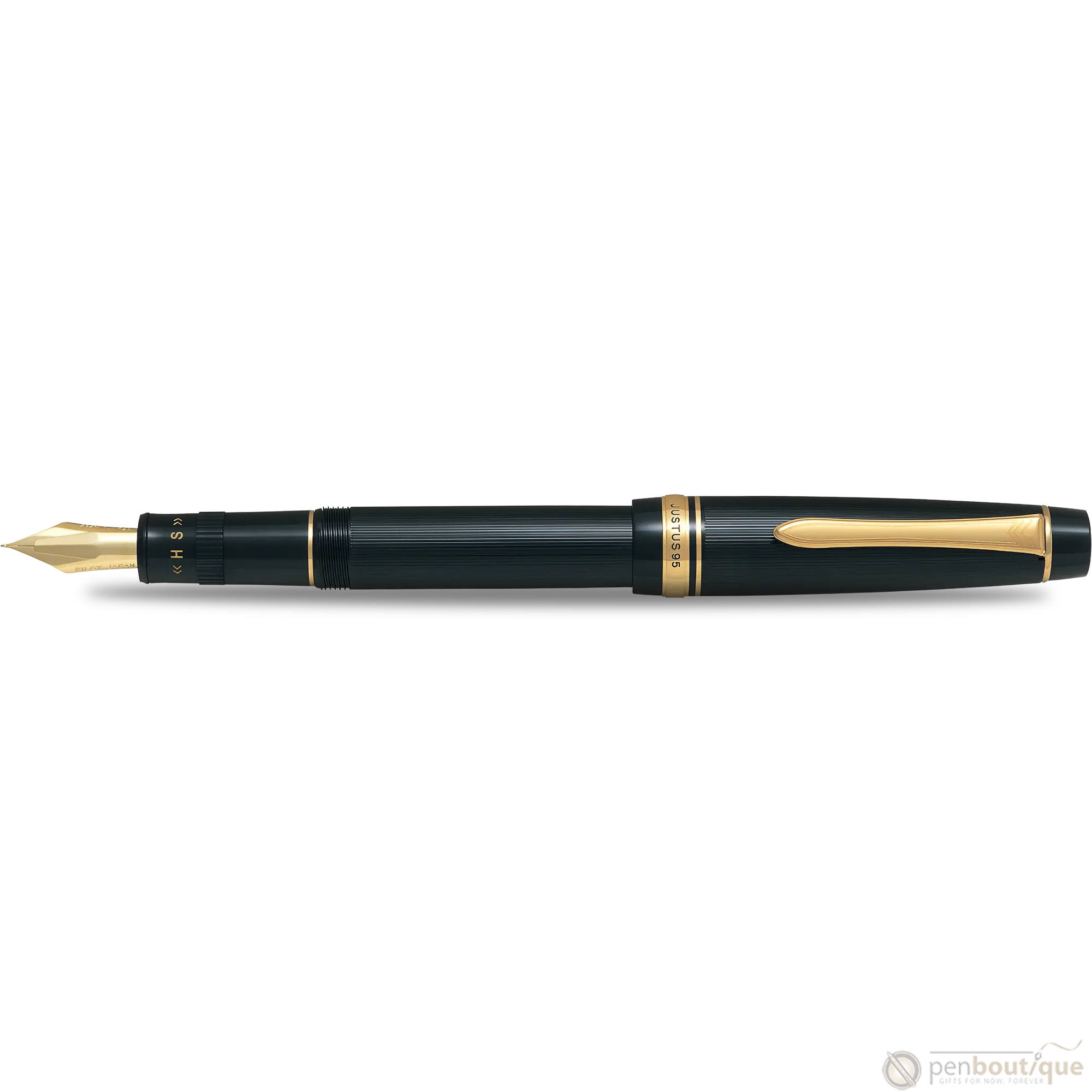 Pilot Justus 95 Fountain Pen - Black - Gold Trim-Pen Boutique Ltd