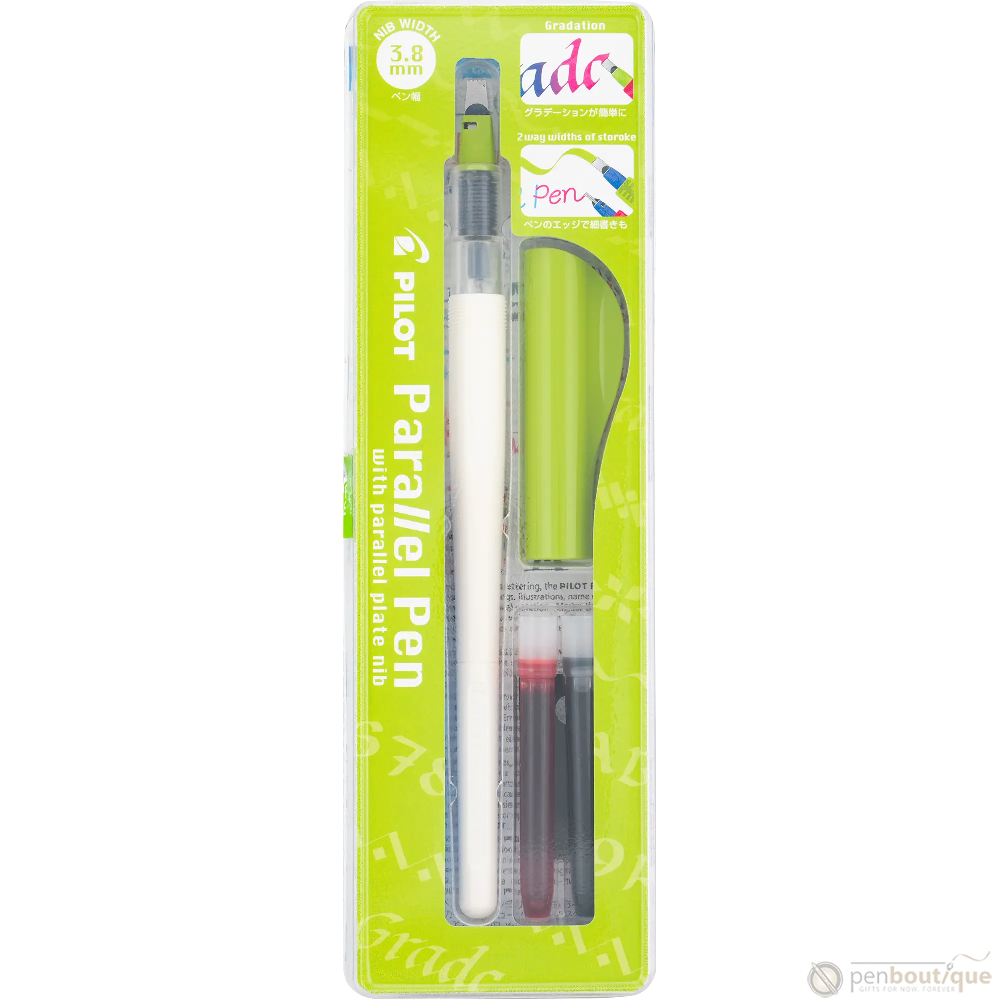Pilot Parallel Fountain Pen - Green - 3.8mm-Pen Boutique Ltd