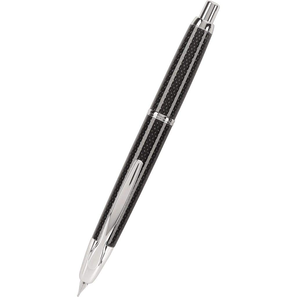 Pilot Vanishing Point Fountain Pen - Black Carbon Fiber - Rhodium Trim-Pen Boutique Ltd