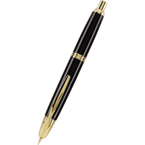 Pilot Vanishing Point Fountain Pen - Black - Gold Trim-Pen Boutique Ltd