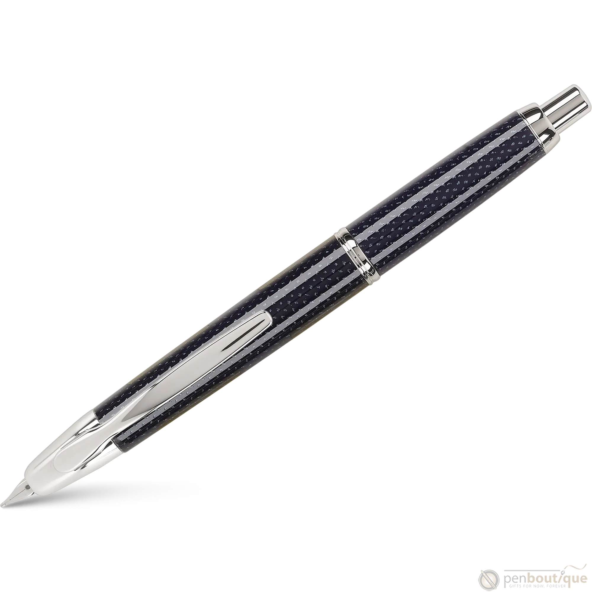 Pilot Vanishing Point Fountain Pen - Blue Carbon Fiber - Rhodium Trim-Pen Boutique Ltd