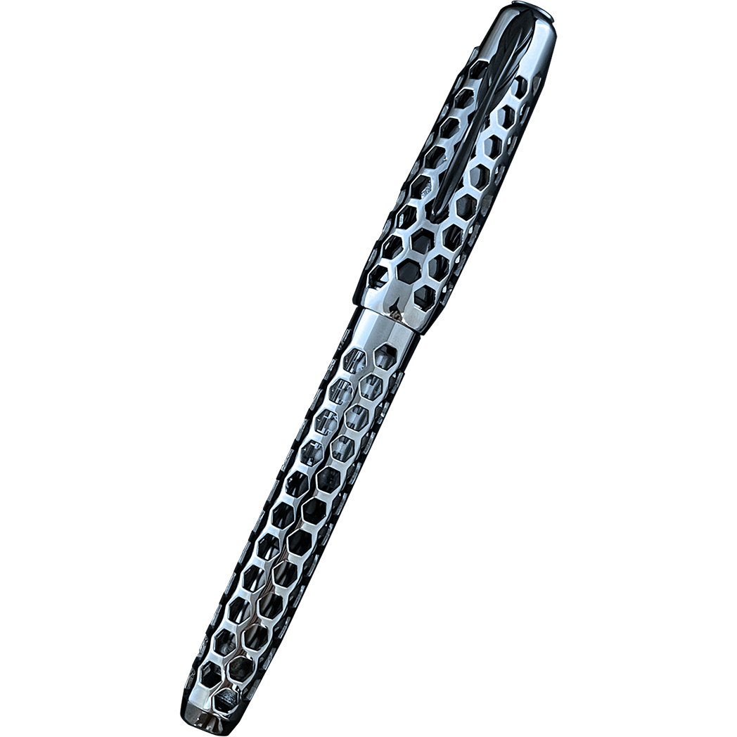 Pineider Honeycomb Fountain Pen - Silver (Limited Edition)-Pen Boutique Ltd