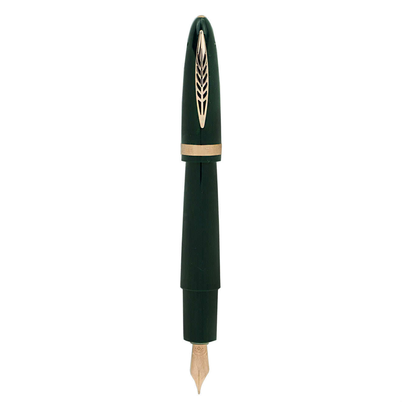 Pineider Modern Times Fountain Pen - British Racing Green - Rose Gold ...