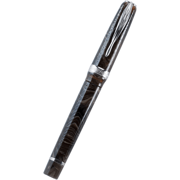 Pineider La Grande Belleza Ancient Materials Rollerball Pen - Carrara Brown - Palladium Trim-Pen Boutique Ltd