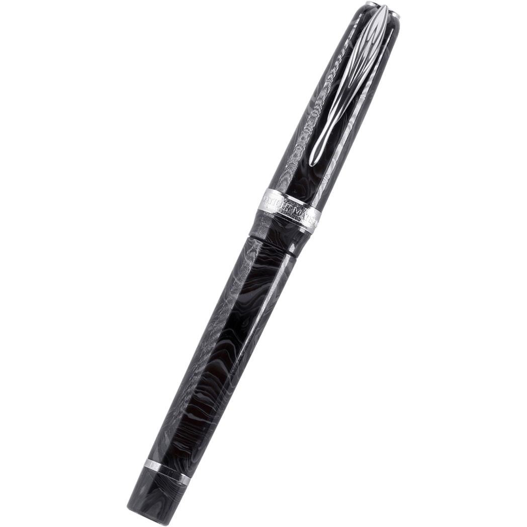 Pineider La Grande Belleza Ancient Materials Rollerball Pen - Carrara Grey - Palladium Trim-Pen Boutique Ltd
