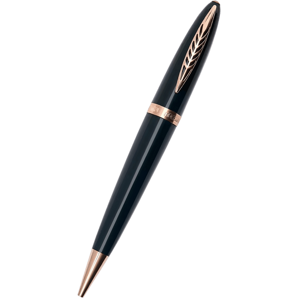 Pineider Modern Times Ballpoint Pen - British Racing Green - Rose Gold Trim-Pen Boutique Ltd