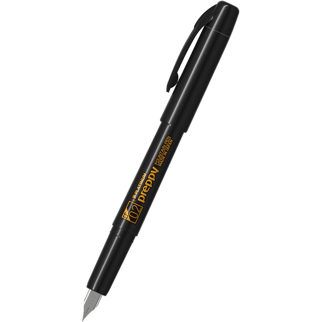 Platinum Preppy Orange Logo Black Edition Fountain Pen | Pen Boutique