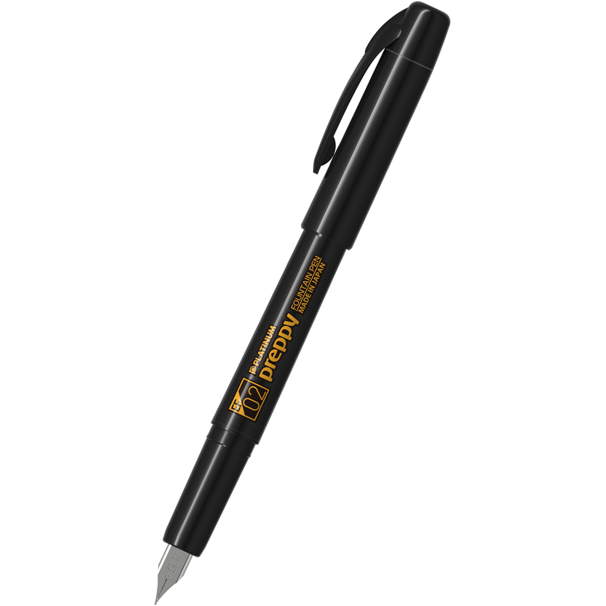 Platinum Preppy Fountain Pen - Orange Logo (Black Edition)-Pen Boutique Ltd