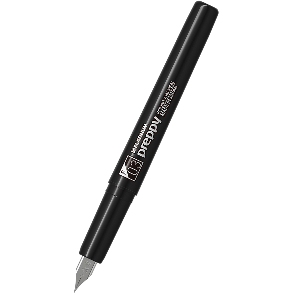 Platinum Preppy Fountain Pen - White Logo (Black Edition)-Pen Boutique Ltd