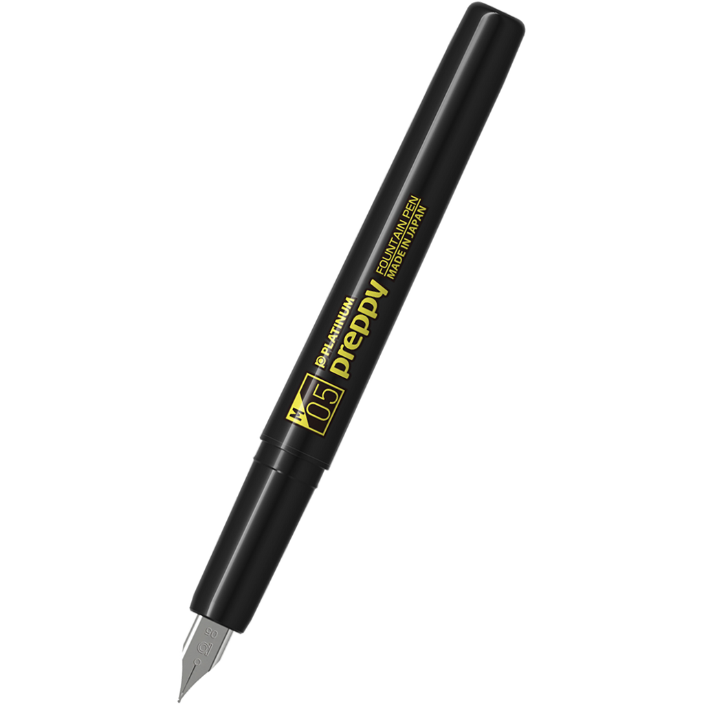 Platinum Preppy Fountain Pen - Yellow Logo (Black Edition)-Pen Boutique Ltd