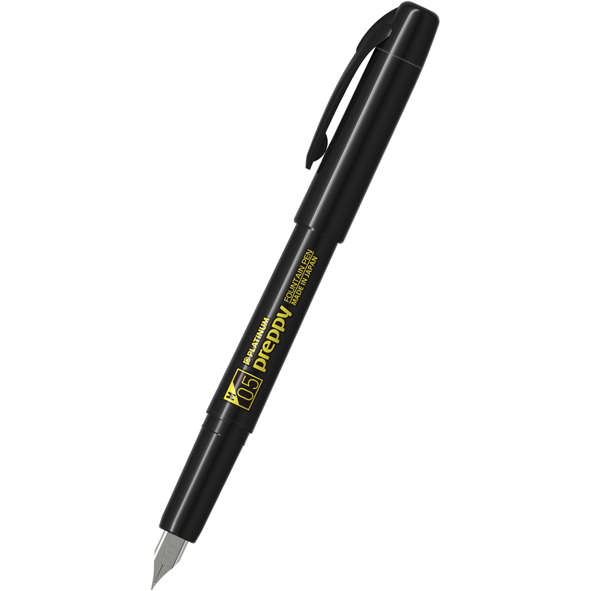 Platinum Preppy Fountain Pen - Yellow Logo (Black Edition)-Pen Boutique Ltd