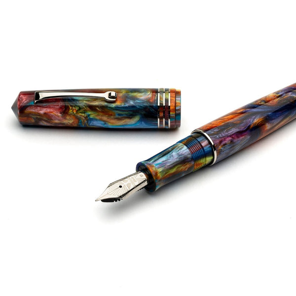Leonardo x Pen Boutique Momento Zero Fountain Pen - REGULAR SIZE- Silver Trim - Rangoli (Exclusive)-Pen Boutique Ltd